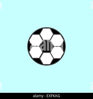 Soccer ball with black and white hexagons sport. A round ball on a neutral background Stock Vector