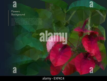 Flower polygonal mosaic. Vector eps 10 Stock Vector
