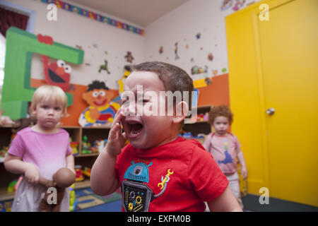 Preschool summer day camp program in the multiethnic Kensington neighborhood of Brooklyn, NY. Stock Photo