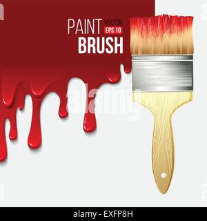 Paintbrushes with dripping paint. Vector illustration Stock Vector