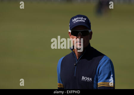 The Old Course, St Andrews, Fife, Scotland. 12th July, 2015. Henrik Stenson of Sweden sets out on his practice round during practise round for the 144th Open Golf Championship. Credit:  Action Plus Sports/Alamy Live News Stock Photo