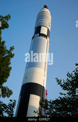 Titan II rocket with Gemini capsule, Rocket Garden, Hall of Science, Flushing Meadow Park, Queens, New York City, USA Stock Photo