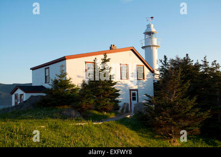 The Lobster Cove Head Lighthouse at sunset, Newfoundland. Stock Photo