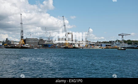 HMNB Devonport Royal Navy maintenance depot at HMS Drake, Plymouth, UK Stock Photo