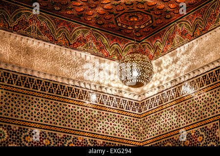 Architectural details of a riad in Marrakech, Morocco Stock Photo