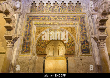 CORDOBA, SPAIN - MAY 28, 2015: The Mihrab mudejar side chapel in the Cathedral. Stock Photo