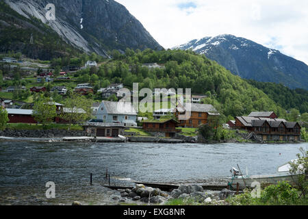 The village of Eidfjord in Norway Europe Stock Photo