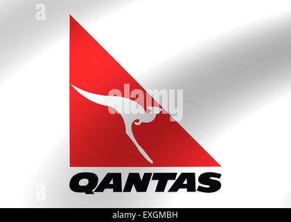 Qantas Airlines logo icon flag emblem sign Stock Photo - Alamy