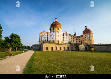 Baroque Moritzburg Castle, Jaegerturm and Amtsturm towers, Dresden, Free State of Saxony, Germany, Europe Stock Photo