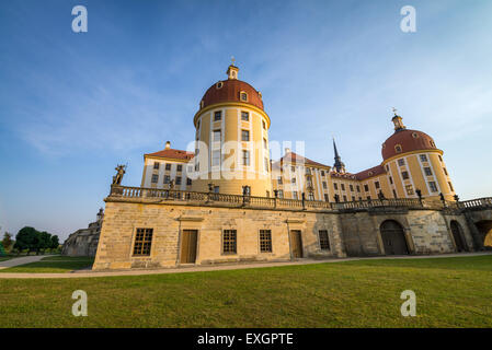 Baroque Moritzburg Castle, Jaegerturm and Amtsturm towers, Dresden, Free State of Saxony, Germany, Europe Stock Photo