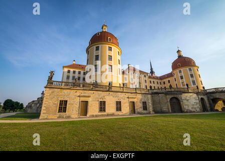 Baroque Moritzburg Castle, Jaegerturm and Amtsturm towers, Dresden, Free State of Saxony, Germany, Europe Stock Photo