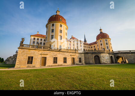 Baroque Moritzburg Castle, Jaegerturm and Amtsturm towers, Dresden, Free State of Saxony, Germany, Europe Stock Photo