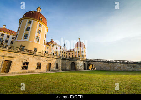 Baroque Moritzburg Castle, Jaegerturm and Amtsturm towers, Dresden, Free State of Saxony, Germany, Europe Stock Photo