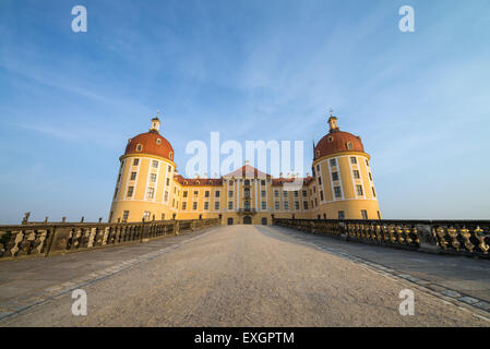 Baroque Moritzburg Castle, Jaegerturm and Amtsturm towers, Dresden, Free State of Saxony, Germany, Europe Stock Photo