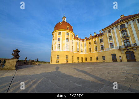 Baroque Moritzburg Castle, Jaegerturm and Amtsturm towers, Dresden, Free State of Saxony, Germany, Europe Stock Photo