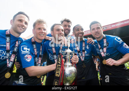 AFC Bournemouth players celebrate winning the Sky Bet Championship Stock Photo