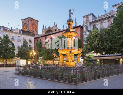 GRANADA, SPAIN - MAY 29, 2015: The Plaza Bib Rmabla square. Stock Photo