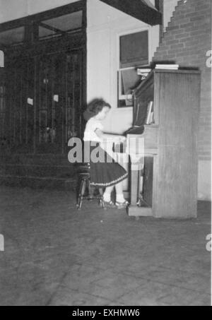 Piano Playing At Little Eden Camp Stock Photo