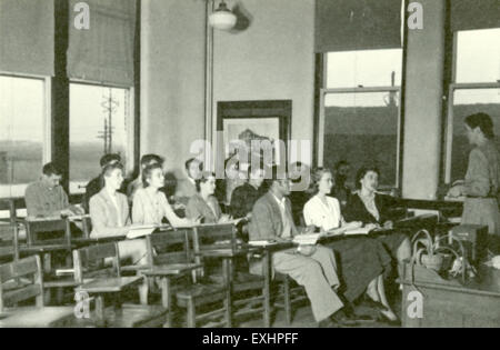 A photo of a Spanish language class at Goshen College shows students engaging in the study of Spanish. The image reflects the academic environment and the learning process at the college. Stock Photo