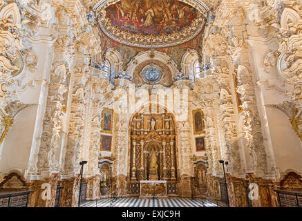 GRANADA, SPAIN - MAY 31, 2015: The baroque sacristy in church Monasterio de la Cartuja. Stock Photo