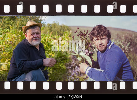 Dual portrait of caucasian man 30 and 60 years old Stock Photo