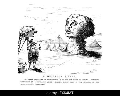 amusing Victorian illustration from 1862 by Henry Richard Howard, (d.1895) “A Reliable Sitter” Stock Photo