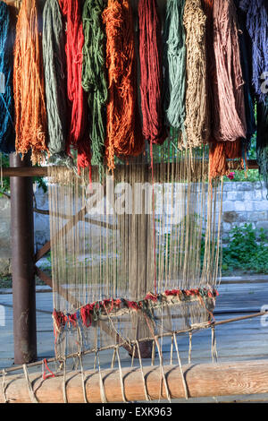 weaving loom for Turkish carpets Stock Photo