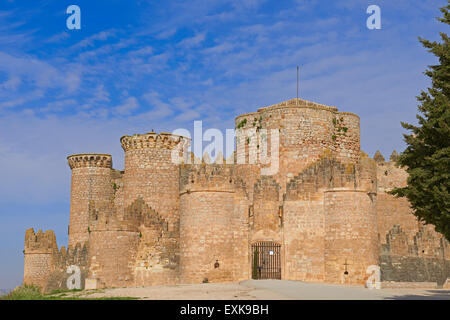 Belmonte, Castle, Cuenca province, Castilla La Mancha, Route of Don Quixote, Spain. Stock Photo