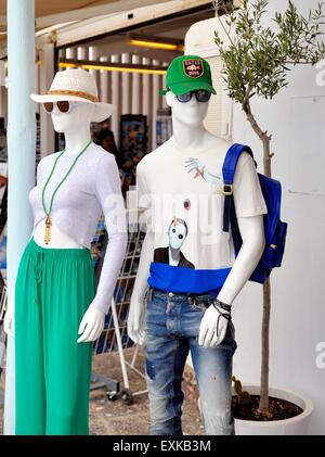 Male and female shop manikins Stock Photo