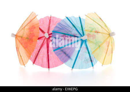 umbrellas for cocktails isolated on white background. Stock Photo