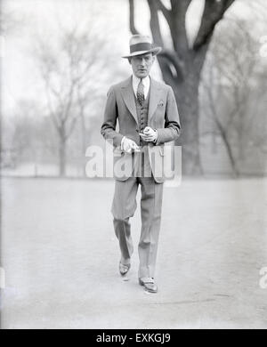 Antique c1930 photograph, Jimmy Walker in Boston, Massachusetts. James John Walker, often known as Jimmy Walker and colloquially as Beau James (1881-1946), was Mayor of New York City from 1926 to 1932. A flamboyant politician, he was a liberal Democrat and part of the powerful Tammany Hall machine. During a corruption scandal he was forced to resign. Stock Photo