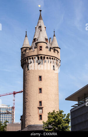 Eschenheim Tower is a former city gate, part of the late medieval fortifications of Frankfurt Main, Hesse, Germany Stock Photo