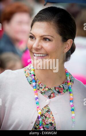 Oland, Sweden. 14th July, 2015. Crown Princess Victoria celebrates her 38th birthday at Solliden Palace at Oland, Sweden, 14 July 2015. Photo: Patrick van Katwijk/ POINT DE VUE OUT/dpa/Alamy Live News Stock Photo