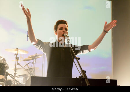 (File) Mina Spiler from the band Laibach performs in Cologne on 14 March 2014. Stock Photo