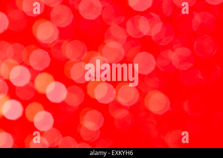 red abstract blurred bokeh lights background Stock Photo