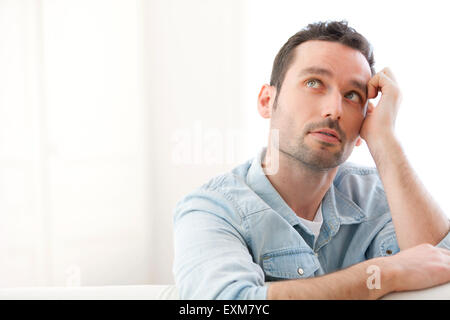 View of a young relaxed man Stock Photo