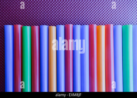 Coloured Plastic Straws Stock Photo