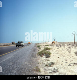 Ein Wüstenausflug in Schardscha, Vereinigte Arabische Emirate 1970er Jahre. A desert safari in Sharjah, United Arab Emirates 1970s. Stock Photo