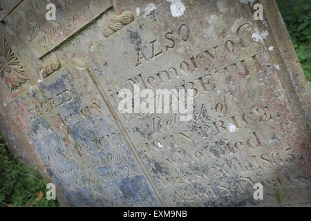 Victorian grave headstone dating from 1865 at a cemetery in Wales UK Stock Photo
