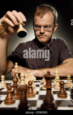 Chess master making smart move Stock Photo