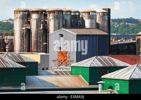 Brains S.A. regional brewery in Cardiff City, Wales. Stock Photo