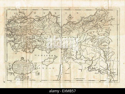 1800 Map of the expedition of Cyrus & the return of the 10,000 Stock Photo
