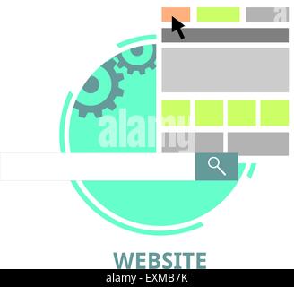 An illustration showing a website concept Stock Vector