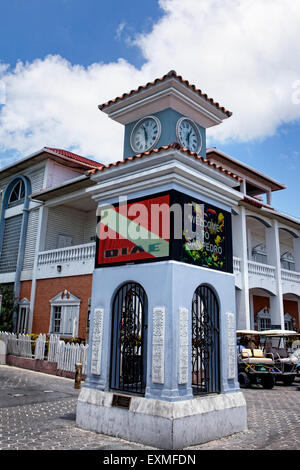 Town Square in San Pedro, Ambergris Caye, Belize, Central America. Stock Photo