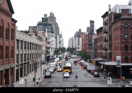 West 14th street, 9th Avenue street view on the West Village, Manhattan, New York City, USA. Stock Photo