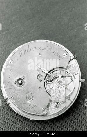 back open pocket watch antique Garrison, London, England, United Kingdom, UK, old vintage 1900s picture Stock Photo