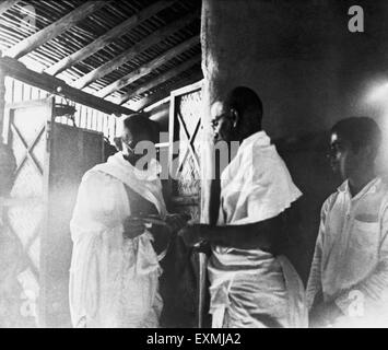 Mahatma Gandhi And Vinoba Bhave With Someone Else Just Before ...