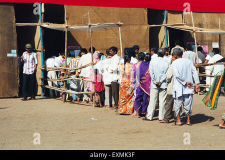 Indian elections queue for voting at polling booth Bombay Mumbai Maharashtra India Asia Stock Photo