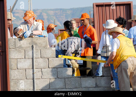 Former US president Jimmy Carter wife Rosalyn son James build houses Jimmy Carter Work Project at Patan Village Lonavala Stock Photo