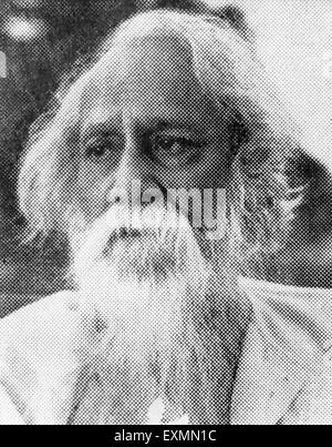 Portrait of the Indian writer and philosopher Rabindranath Tagore (1861 ...